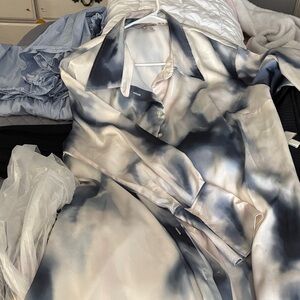 H&M Black and White hint of pink Maxi Dress